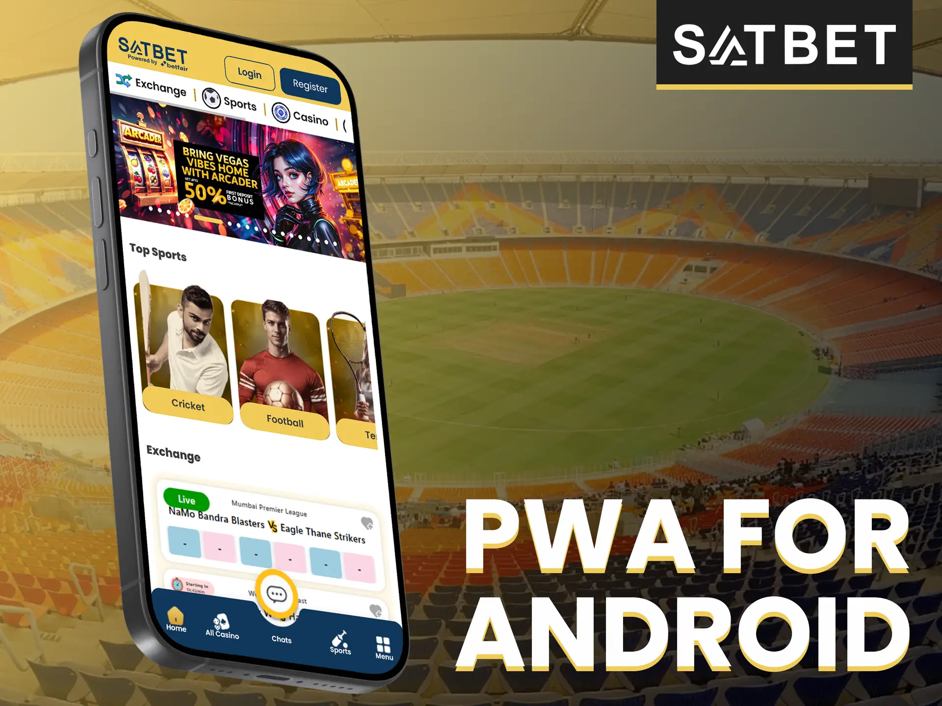 Learn how to install Satbet PWA for Android devices.