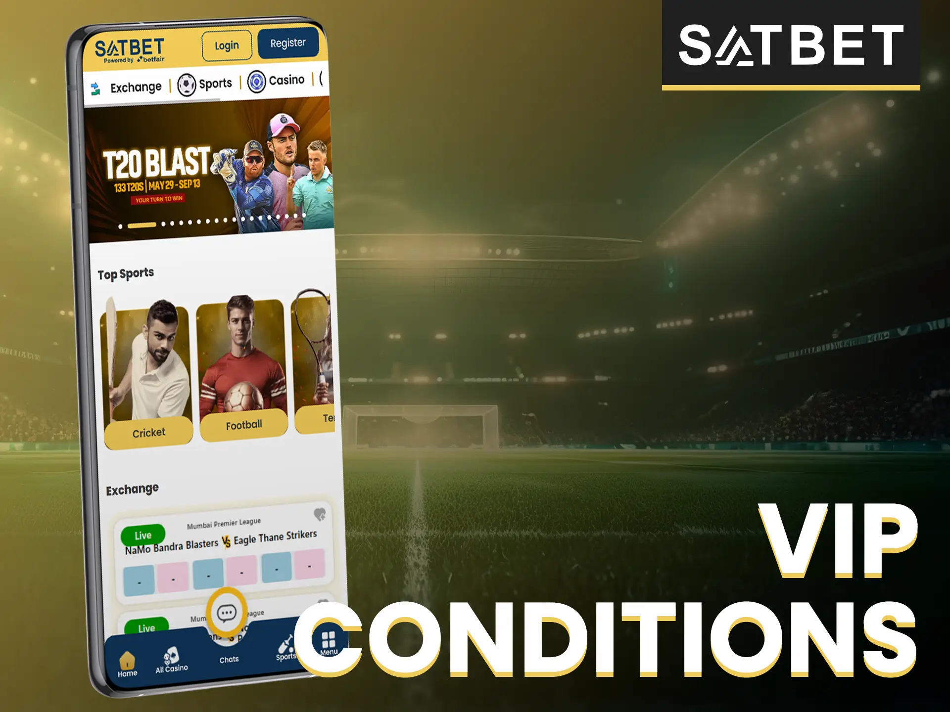 Increase your VIP level on Satbet by placing more bets.