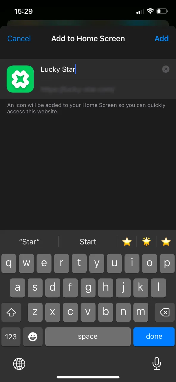 Re-add the Lucky Star app icon on iOS to complete the update process.