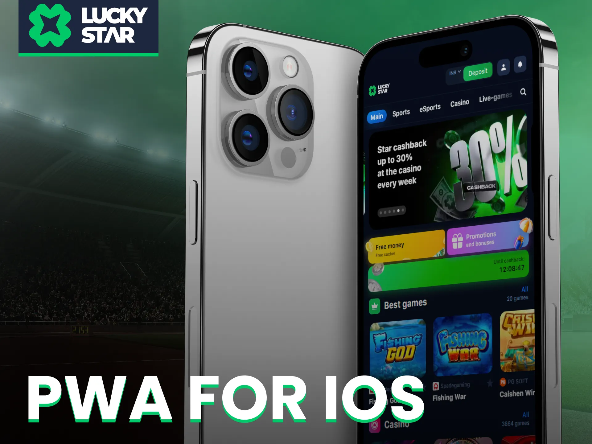 Download the Lucky Star PWA for iOS to play anytime without delay.