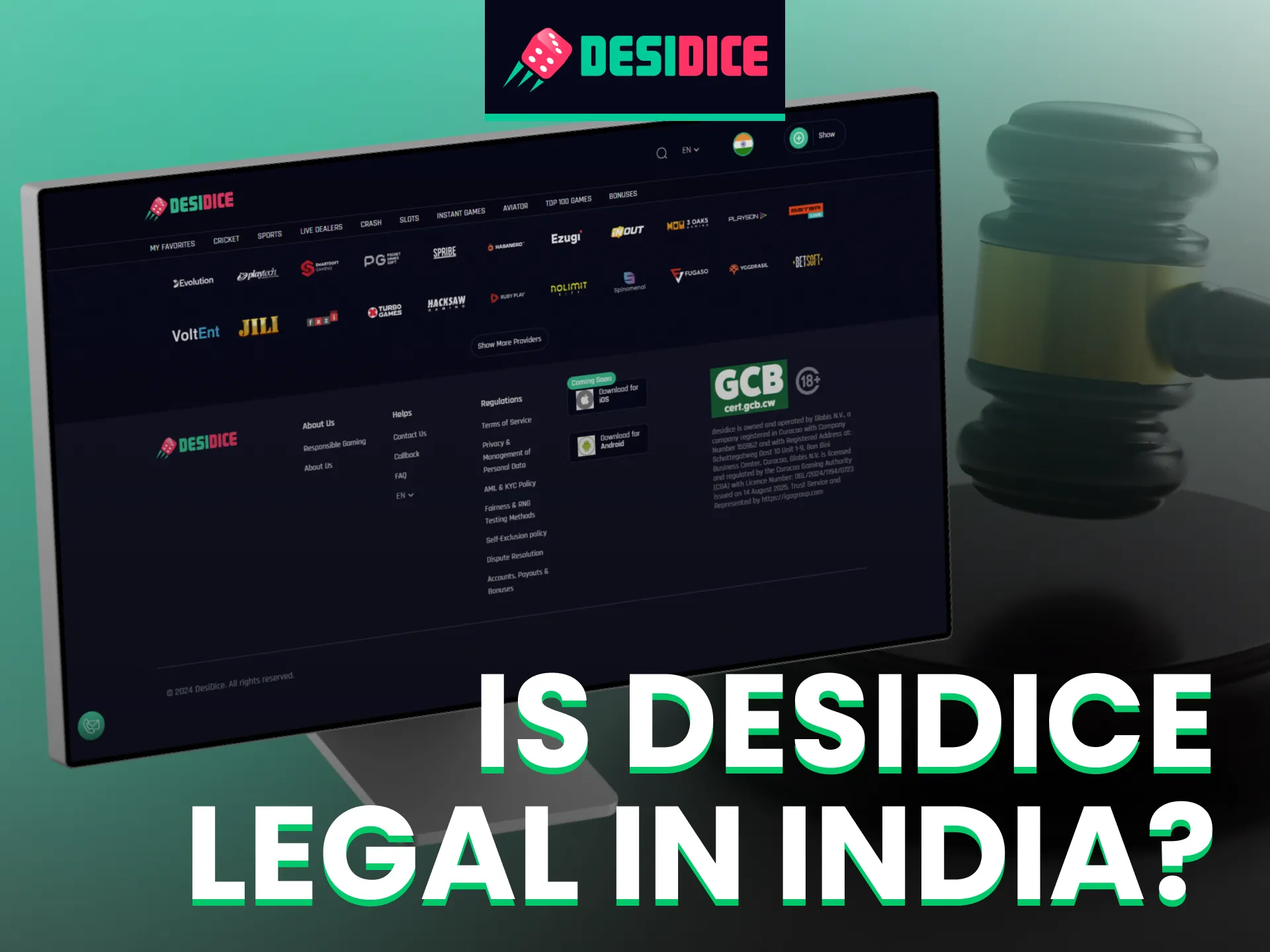 Desidice operates legally as an international online bookmaker with a сuraçao license.