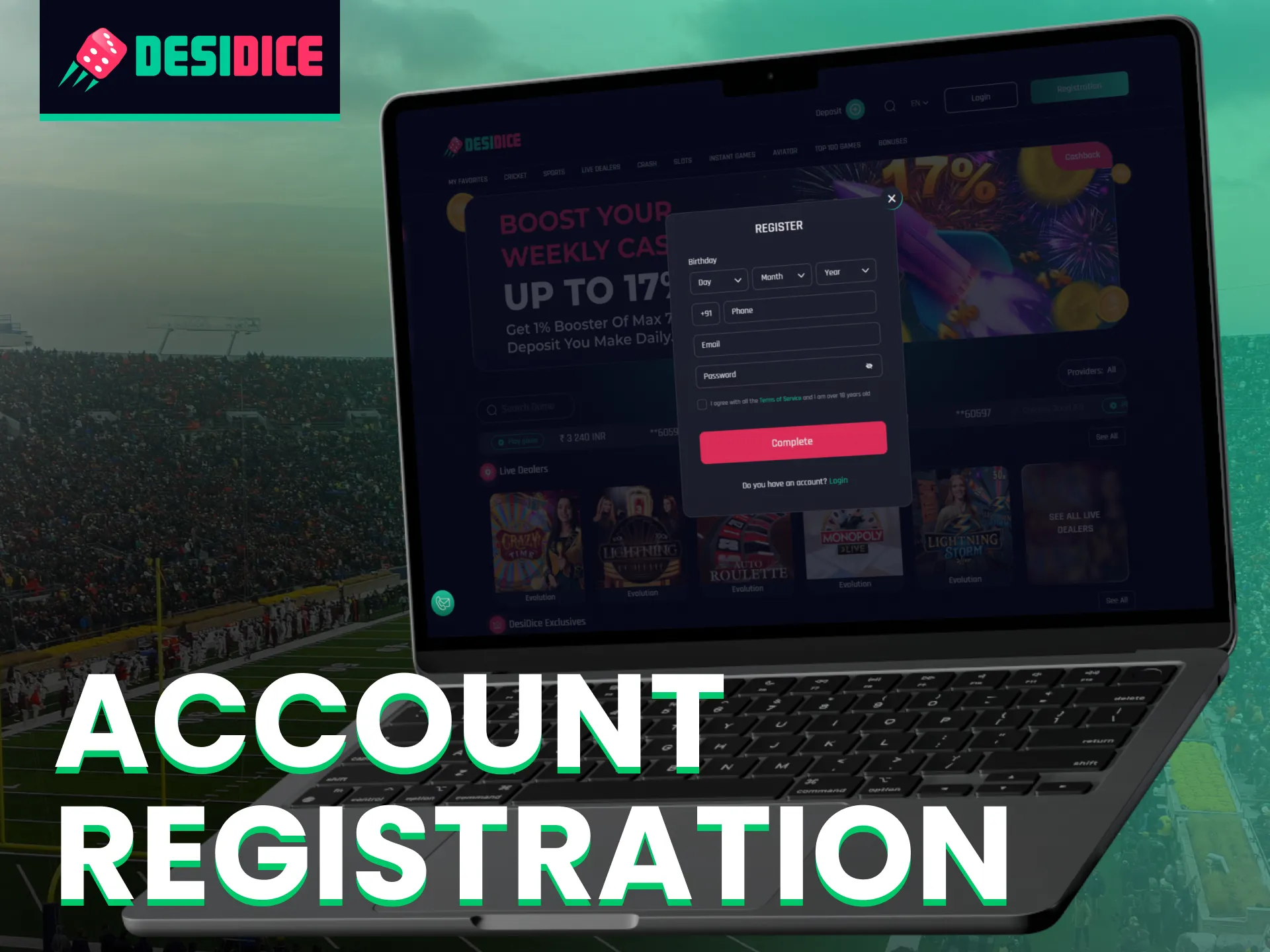 Go through the Desidice registration process on the website.
