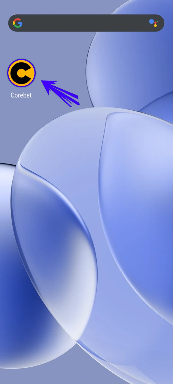 Launch the Android app to sign in to your Crorebet account.