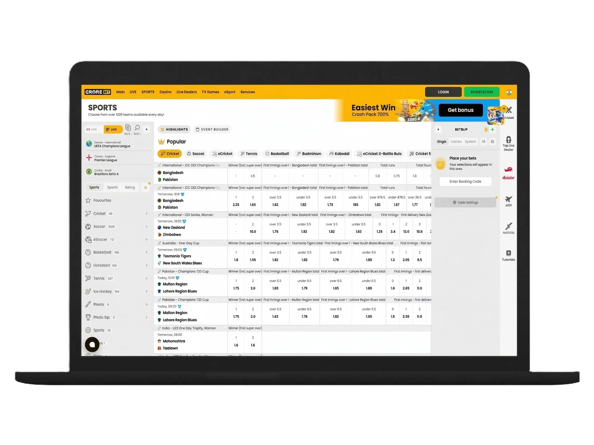 Crorebet cricket betting site in India.