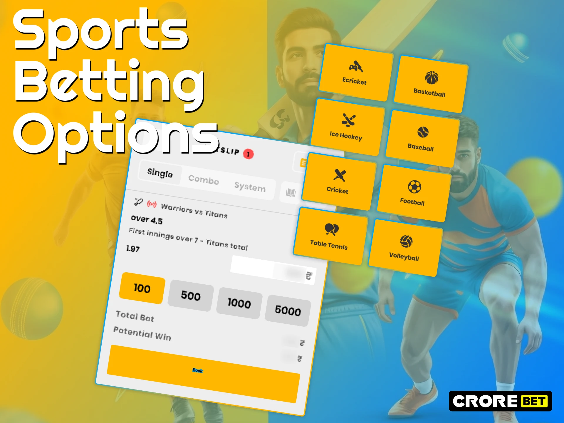 Start your journey by exploring diverse Sports Betting at Crorebet.
