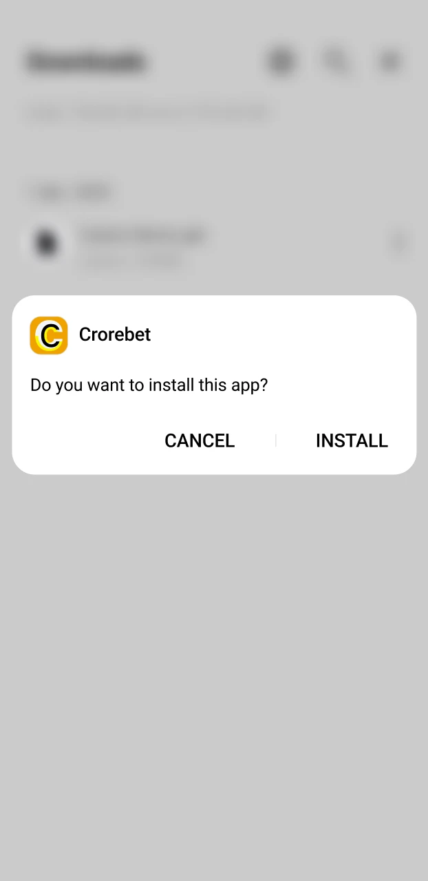 How to open the downloaded APK file to begin the installation of an IPL betting app on Android.