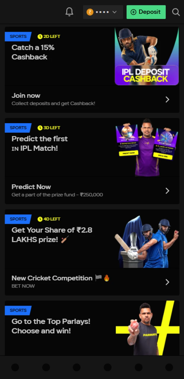 Accepting and activating an IPL betting bonus on a mobile app.