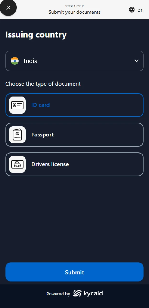 A user uploading a valid ID or document for KYC verification on an IPL betting site to complete their registration for the 2026 season.